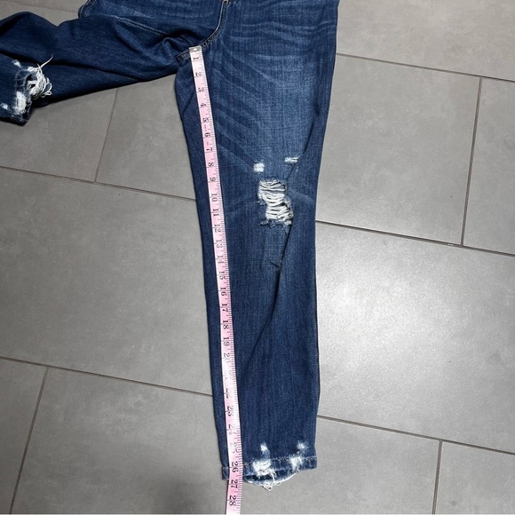 ZARA Trafaluc Denimwear Distressed Straight Leg Overalls Size US Small - Picture 6 of 14